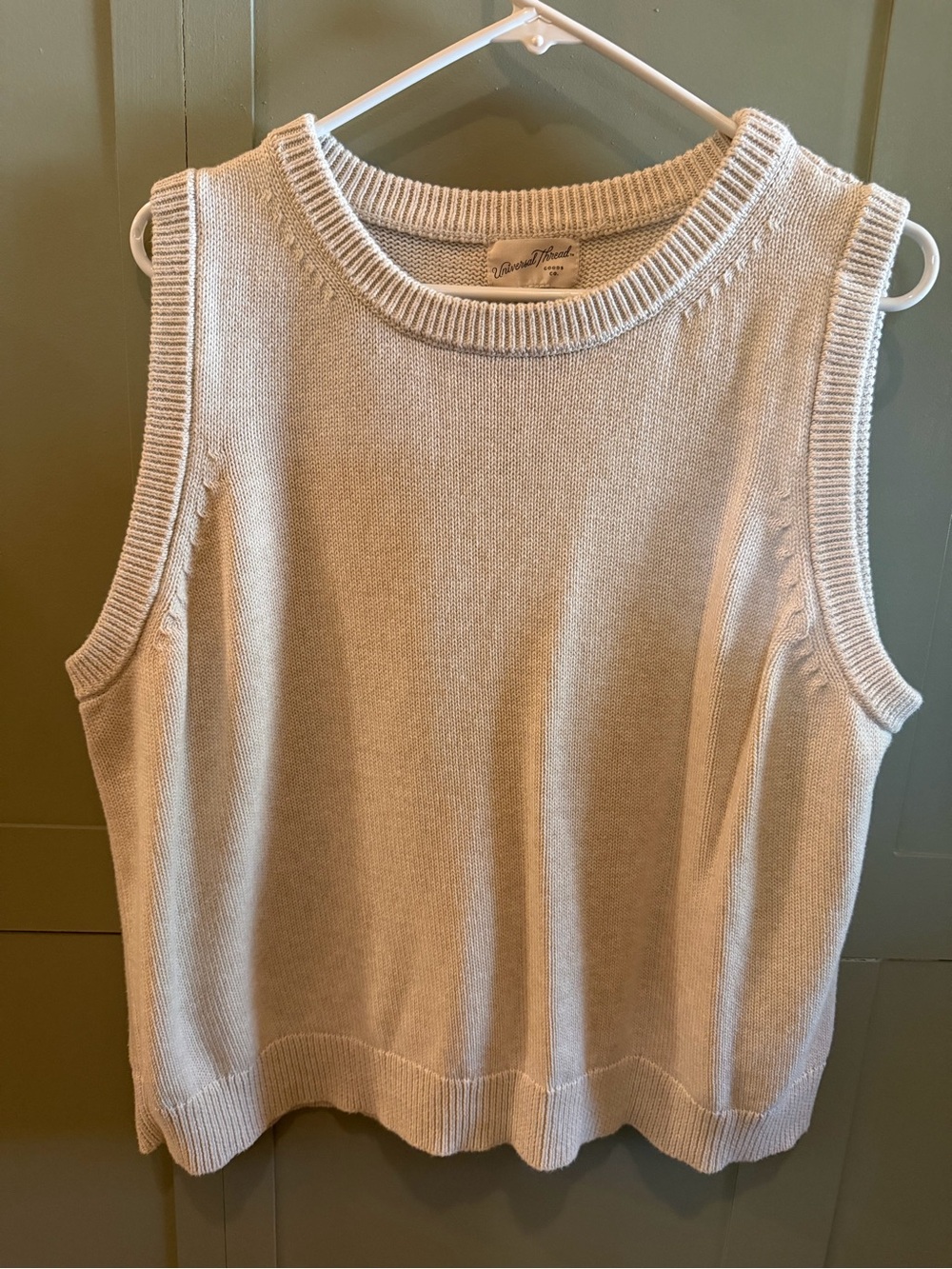 Universal Thread Cream Ribbed Knit Sleeveless Tank